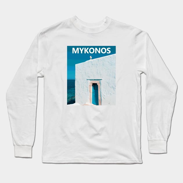 Mykonos Long Sleeve T-Shirt by greekcorner